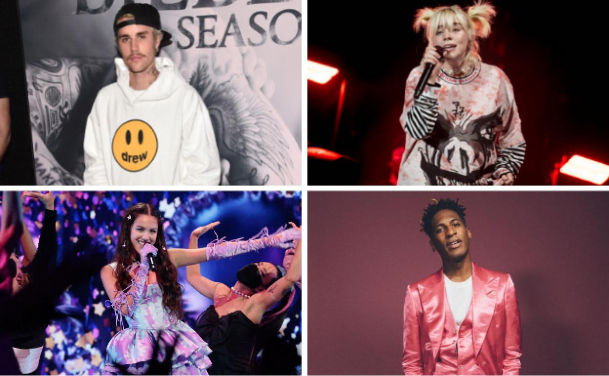 Justin Bieber, Billie Eilish, Olivia Rodrigo y Jon Batiste.