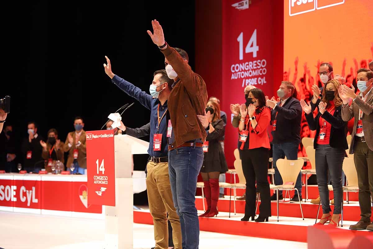 Luis Tudanca y Pedro Sánchez en el Congreso Autonómico del PSOE de Castilla y León. 