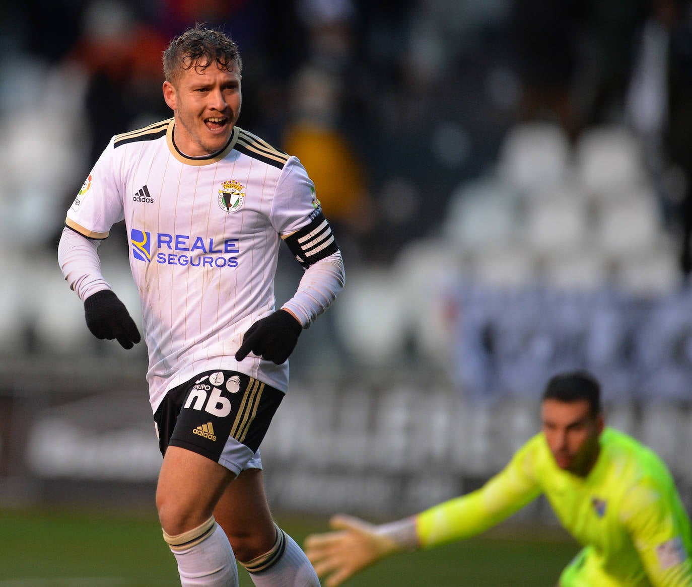 Victoria del Burgos CF ante el Málaga en El Plantío.