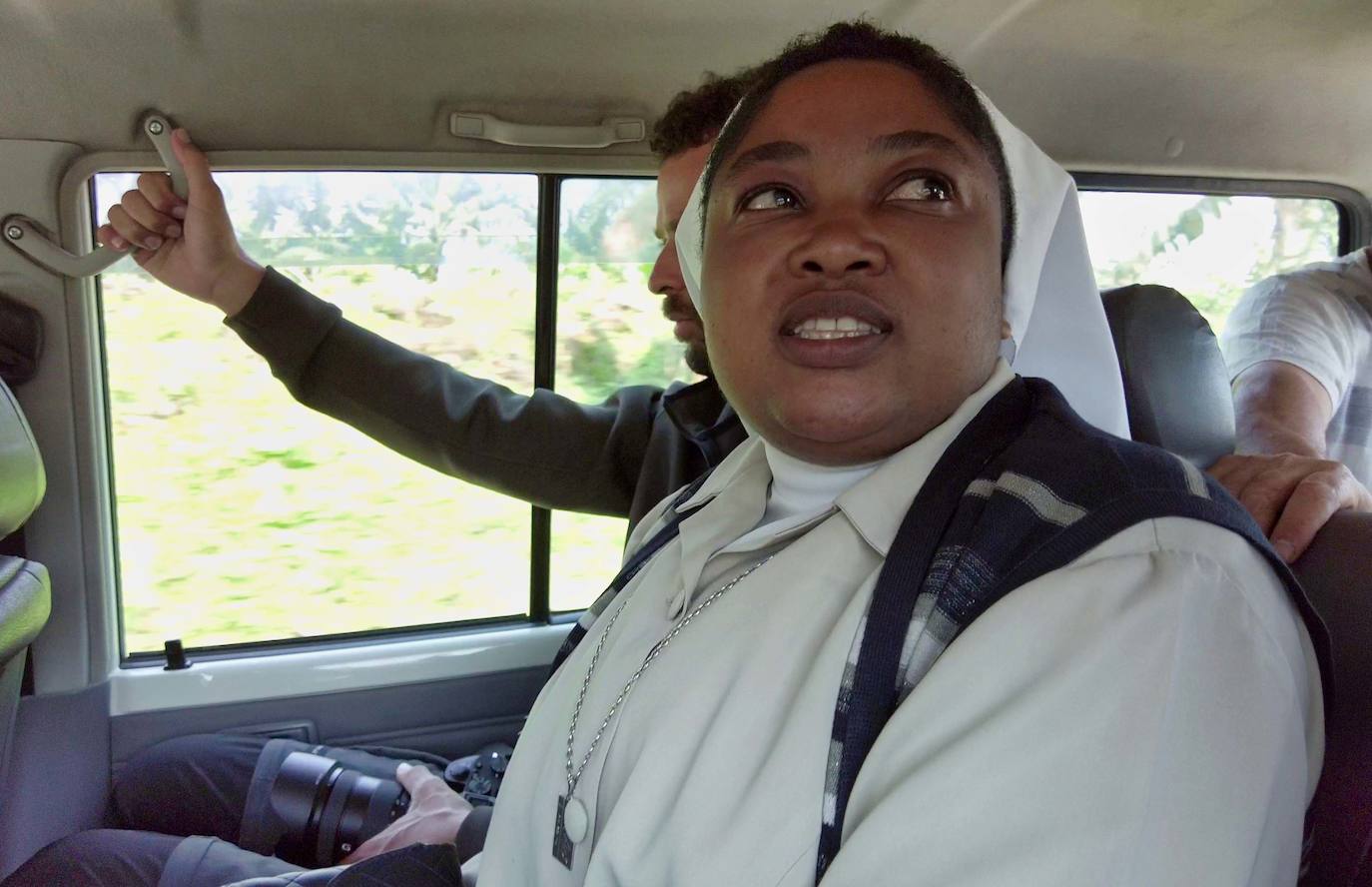 La hermana Chantal, durante el viaje desde Rubare a Goma (Congo)