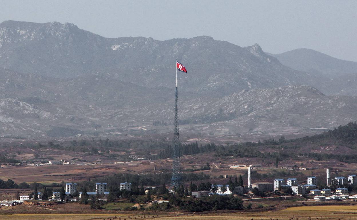 Frontera entre Corea del Norte y Corea del Sur, en la zona desmilitarizada.