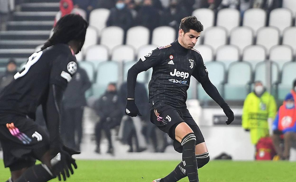 Morata, en un partido de la Juventus. 