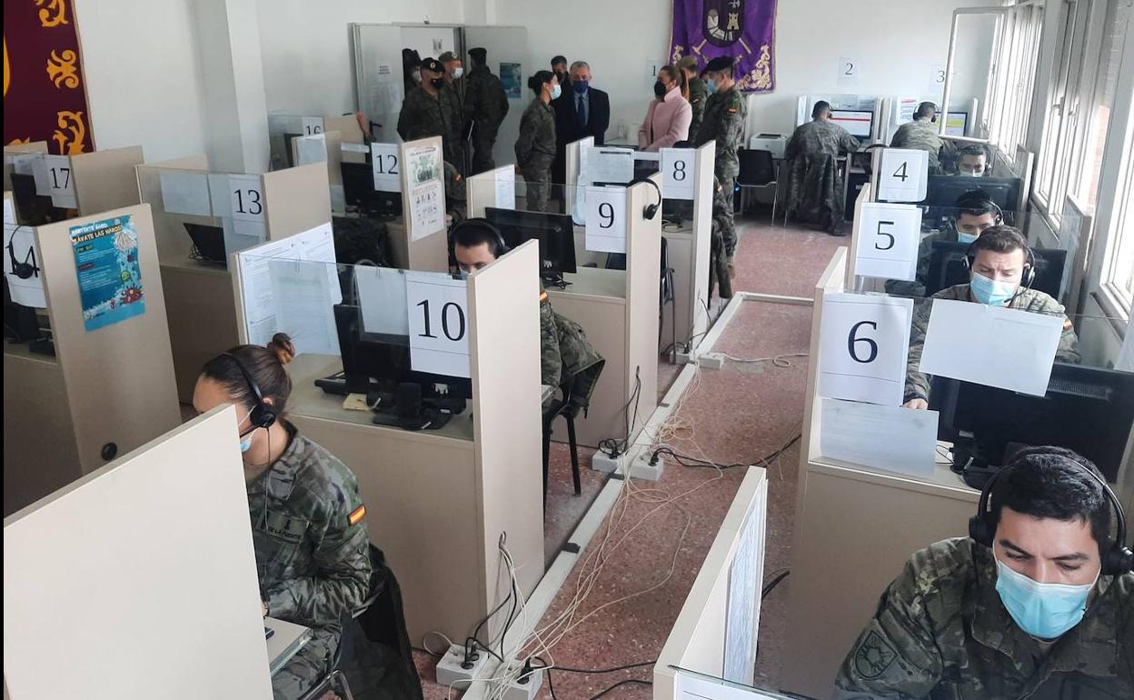 Militares-rastreadores en Castrillo del Val.