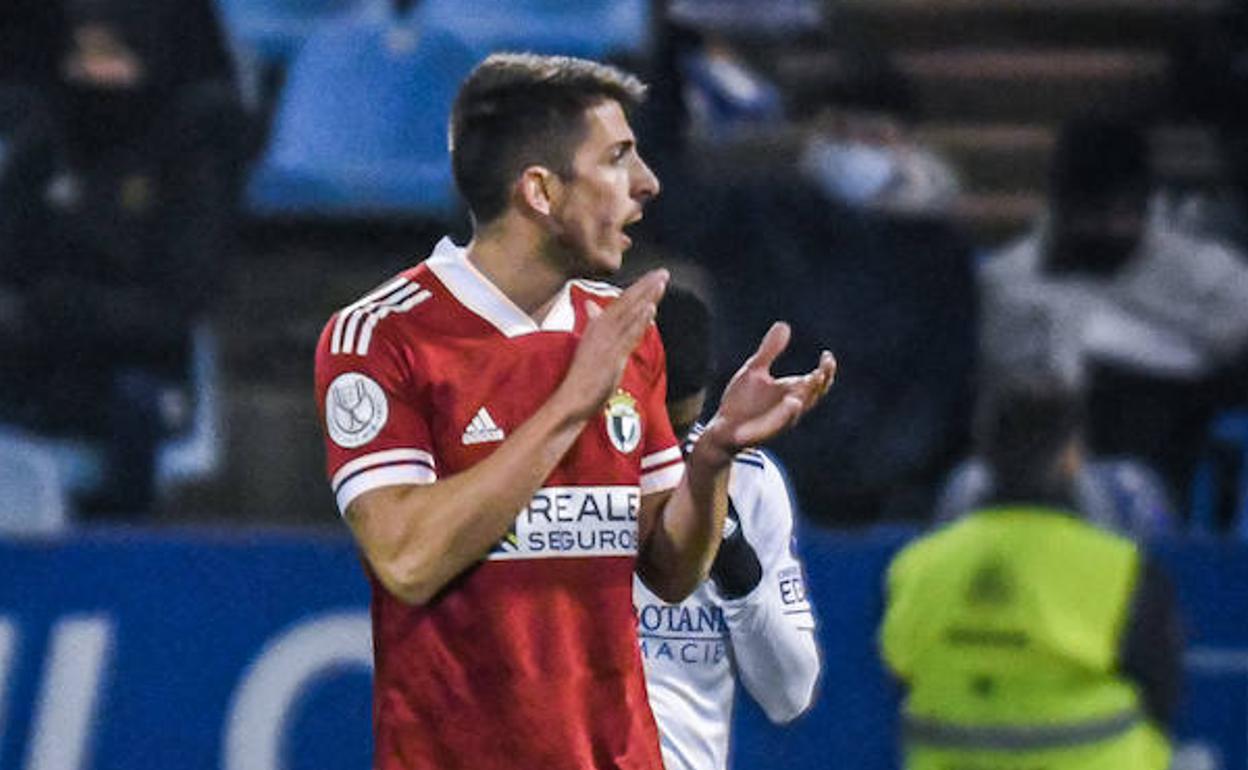 NAvarro, en el choque frente al Zaragoza de Copa. 