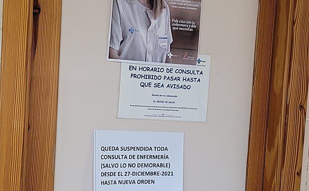 Este otro cartel se ha visto en algunas consultas de enfermería.