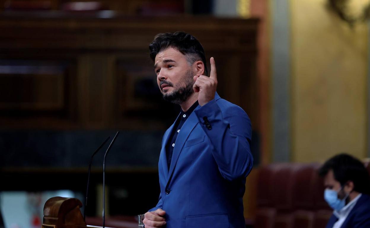 El portavoz de ERC en el Congreso de los Diputados, Gabriel Rufián. 