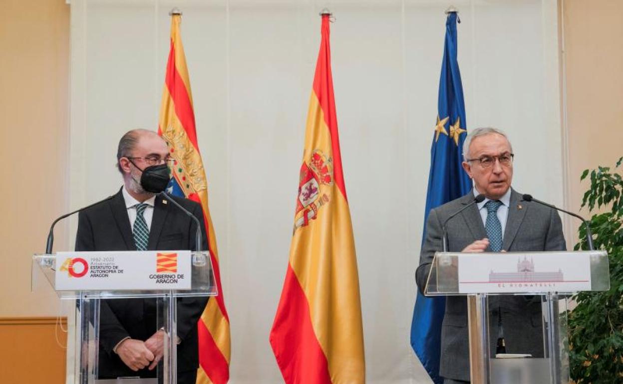 Comparecencia del presidente de Aragón, Javier Lambán, y del presidente del COE, Alejandro Blanco. 