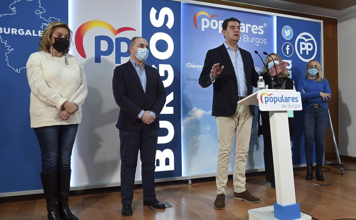 El candidato del PP por Burgos, Ángel Ibáñez, este viernes.