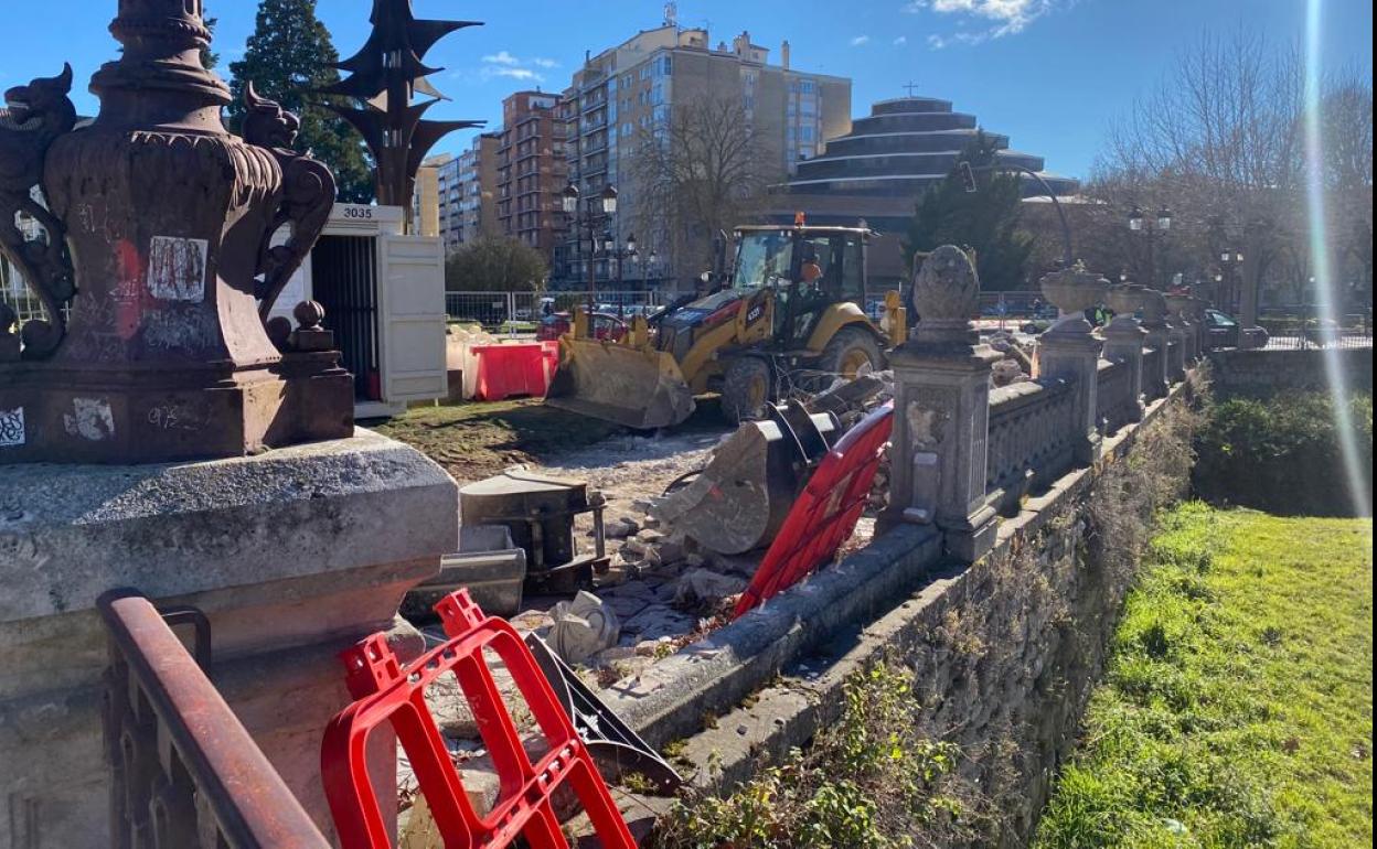 Inicio de las obras en el puente Bessón.