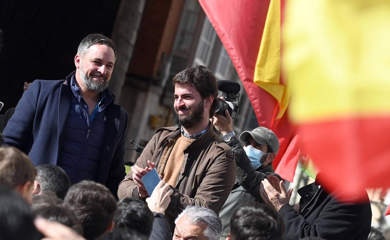 Santiago Abascal con Juan García-Gallardo este sábado en Burgos.