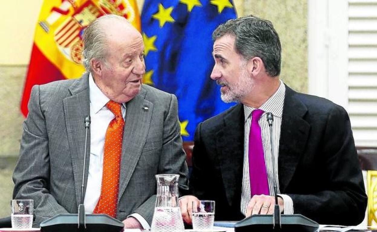 El rey emérito y Felipe VI 