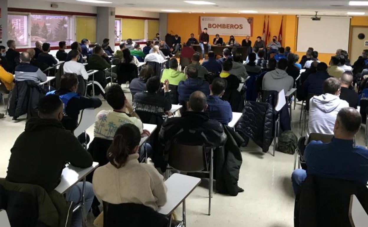 Imagen de la asamblea de Policía Local de Burgos celebrada este jueves.