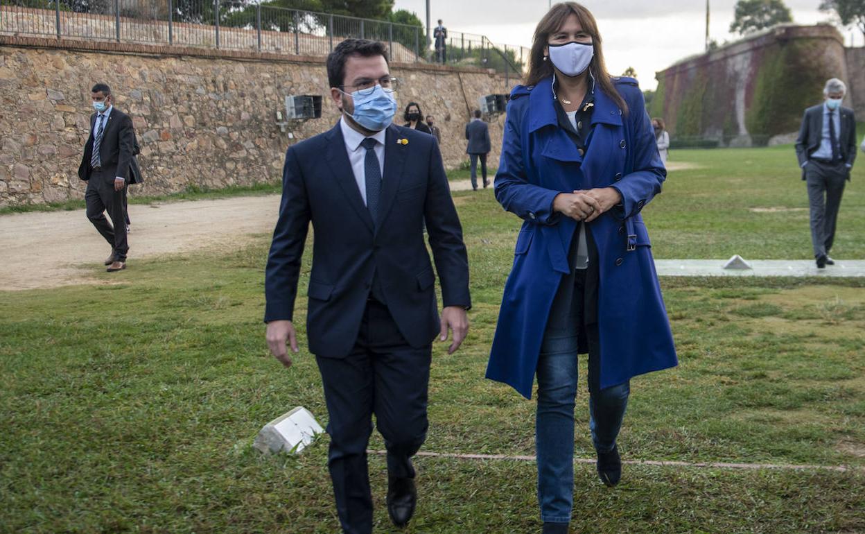 Pere Aragonès (ERC) y Laura Borràs (Junts). 