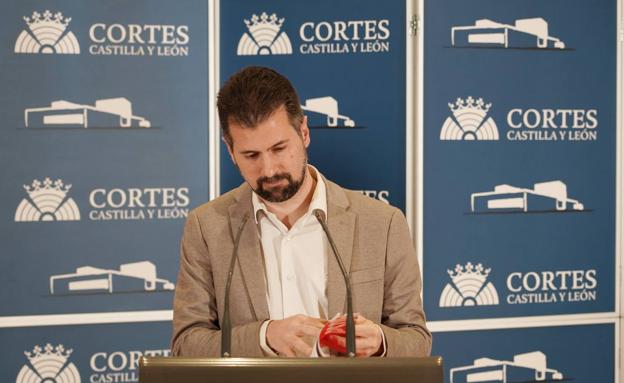 Luis Tudanca, durante su comparecencia. 