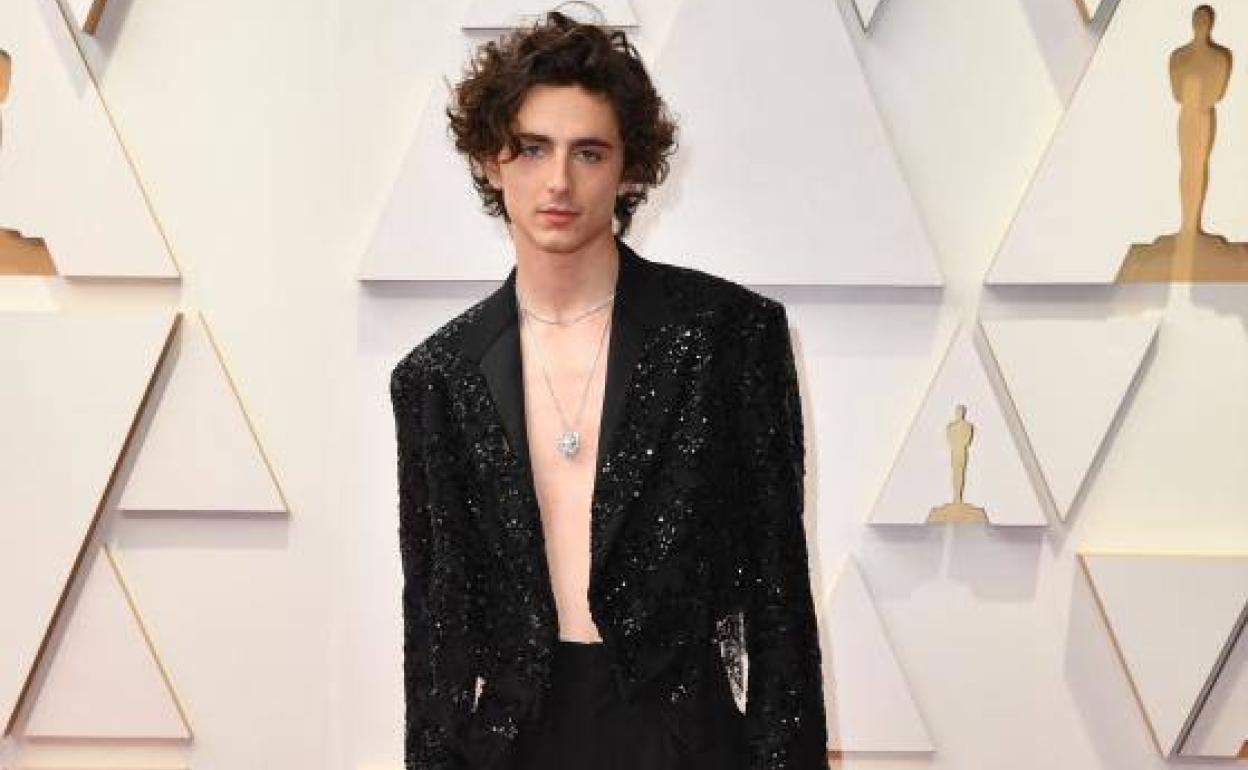 Un descamisado Timothée Chalamet. 