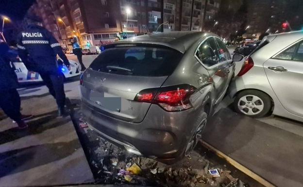 El coche accidentado el pasado sábado en Burgos