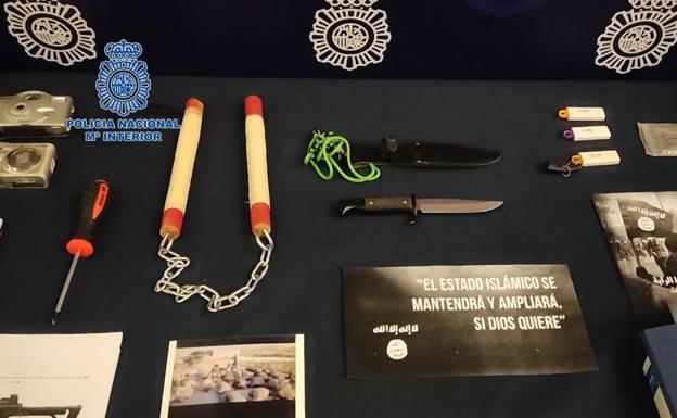 Material incautado por la Policía Nacional. 