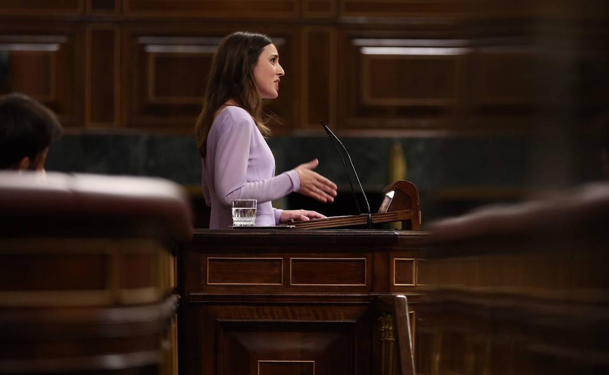 La ministra de Igualdad, Irene Montero, el jueves en el Congreso.