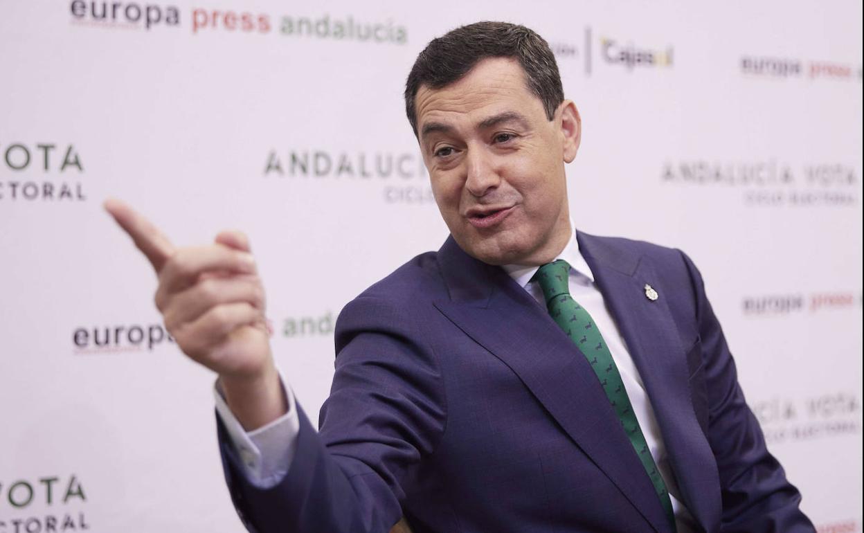 El candidato del Partido Popular a la presidencia de la Junta de Andalucía, Juanma Moreno. 