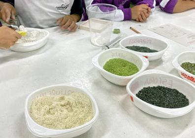 Imagen secundaria 1 - 70 alumnos de Primaria participan en un taller sobre nuevos materiales con residuos industriales