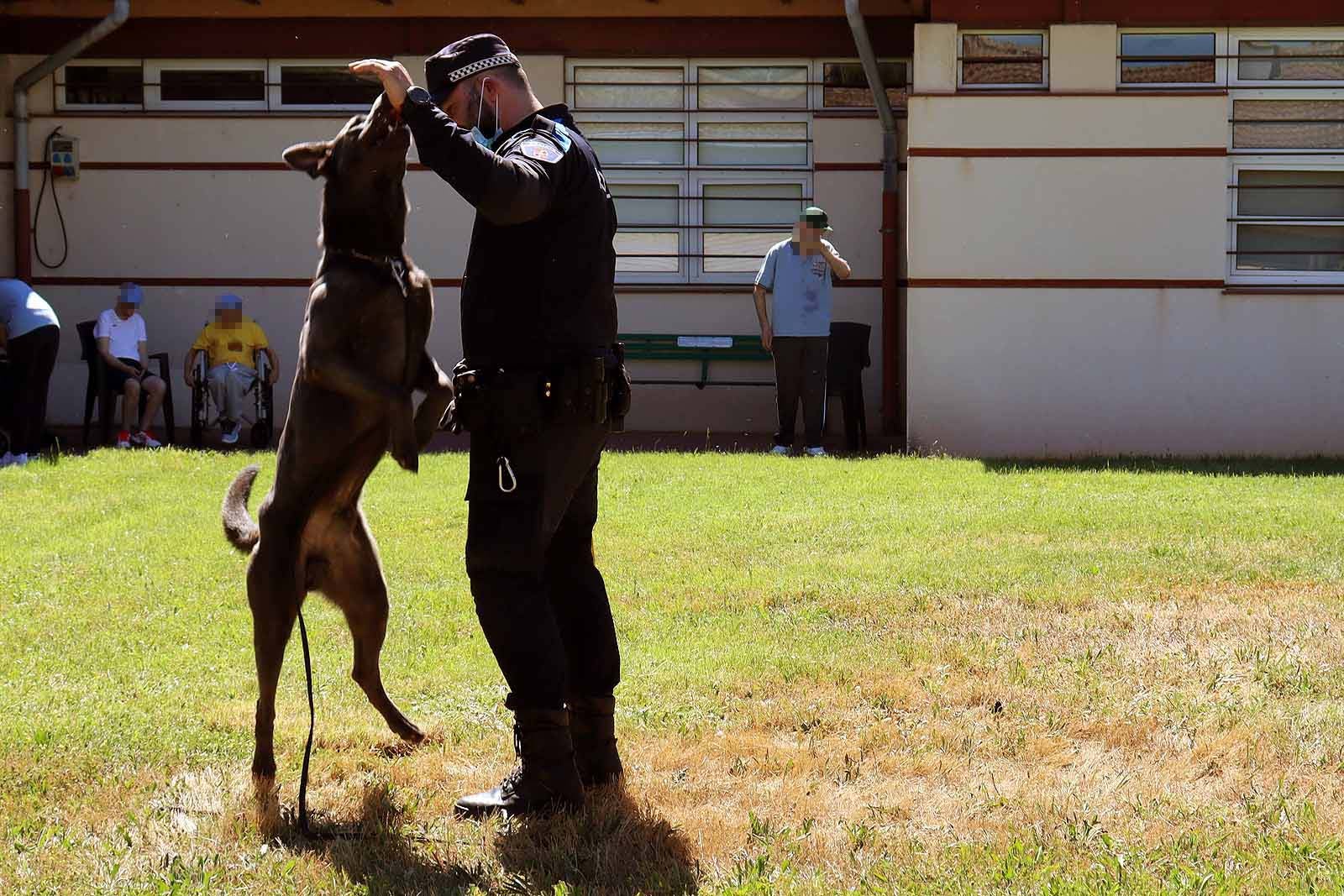 La unidad canina visitó la Residencia Asisitida de Personas Mayores de Fuentes Blancas.