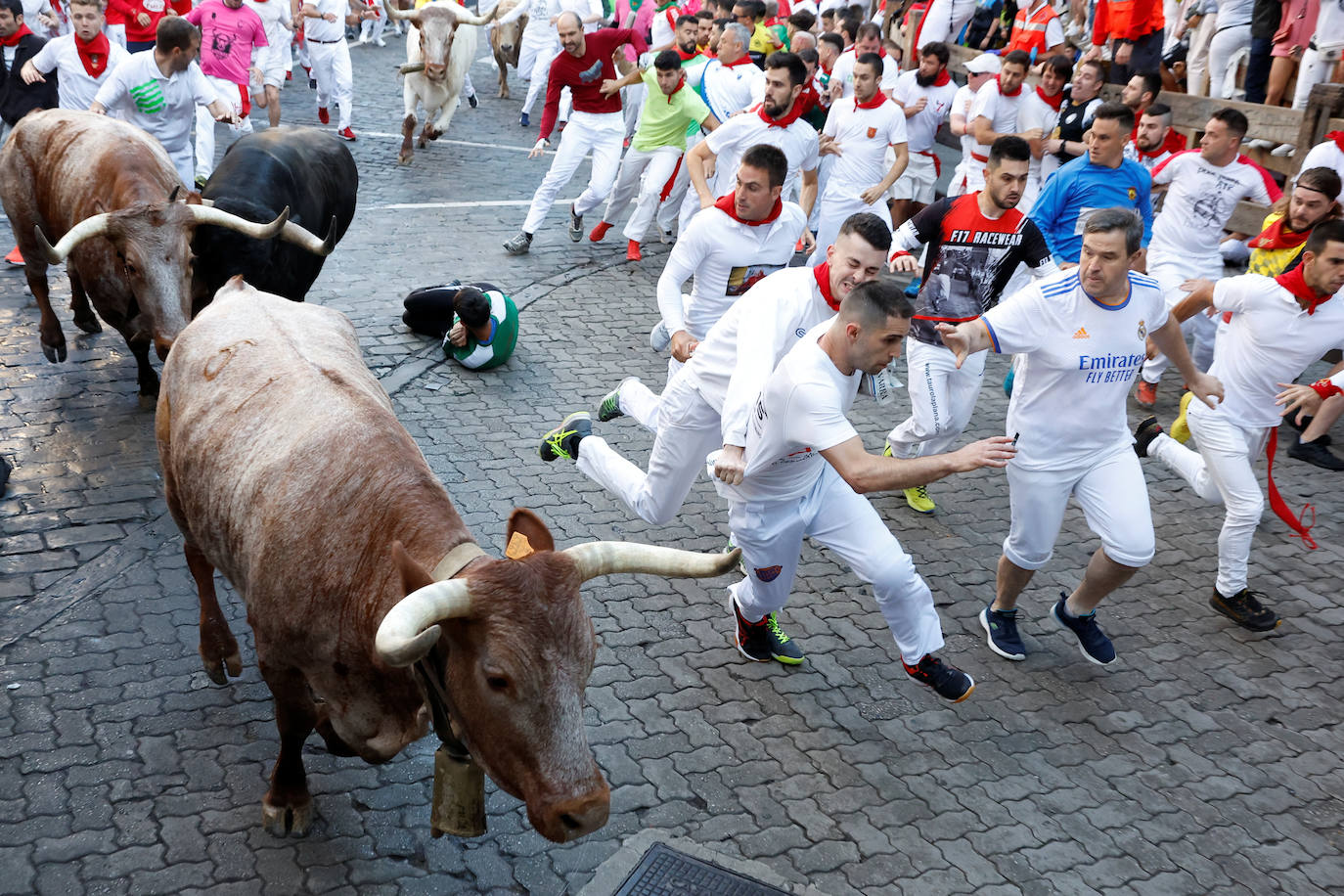 Este jueves ha sido el primer encierro de San Fermín 2022 tras dos años de parón por la pandemia. 