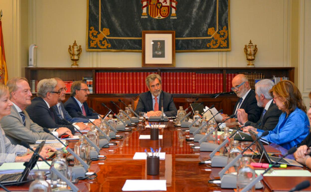 El Consejo General del Poder Judicial durante una reunión el pasado lunes.