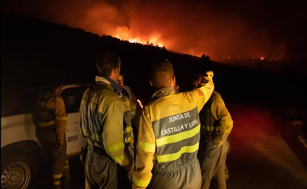 Incendio forestal en Monsagro, Salamanca.