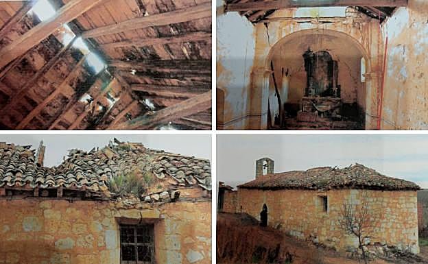 La ermita, en estado de ruinas antes de comenzar la reconstrucción