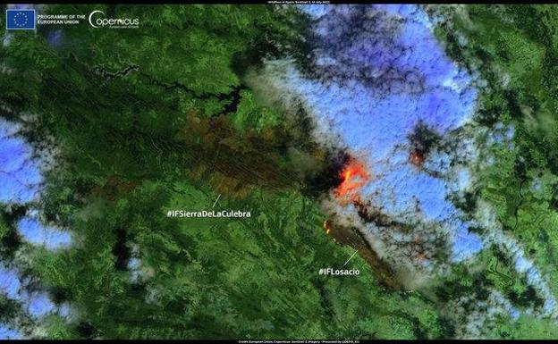 El satélite Copernicus estima que el incendio de Losacio ya ha arrasado más de 20.000 hectáreas