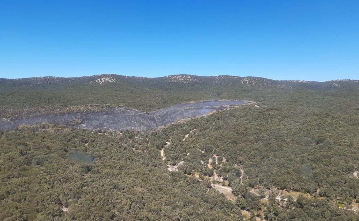 Reactivación del incendio de Quintanilla del Coco en la tarde de hoy. 