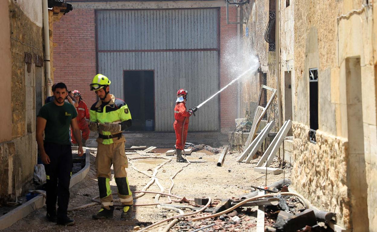 Imagen del día después del incendio de Quintanilla del Coco.