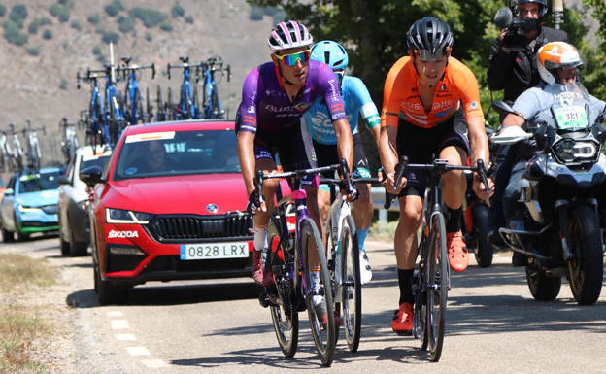 Jesús Ezquerra en la fuga de la Vuelta a Burgos. 