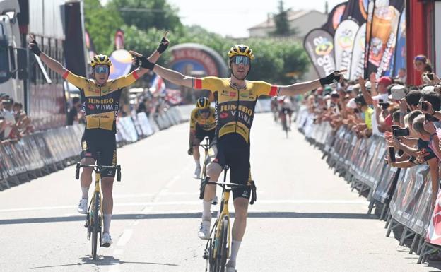 Triplete del Jumbo Visma y final accidentado en la segunda etapa de la Vuelta a Burgos