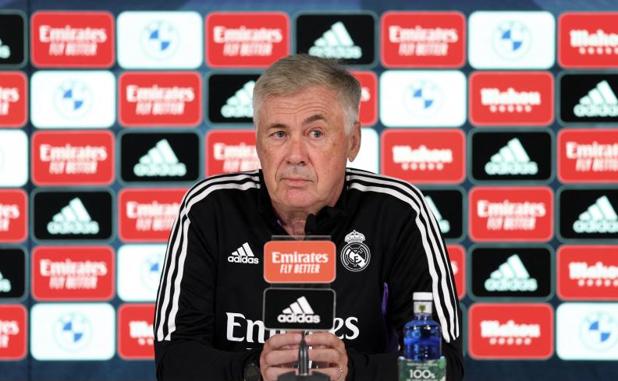 Carlo Ancelotti, durante la rueda de prensa. 