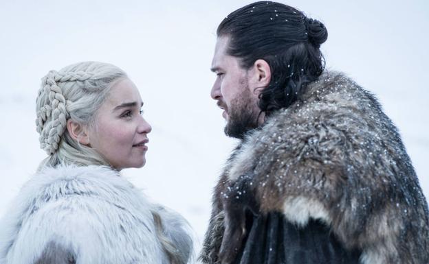 Danerys targaryen y Jon Snow, en 'Juego de Tronos'.