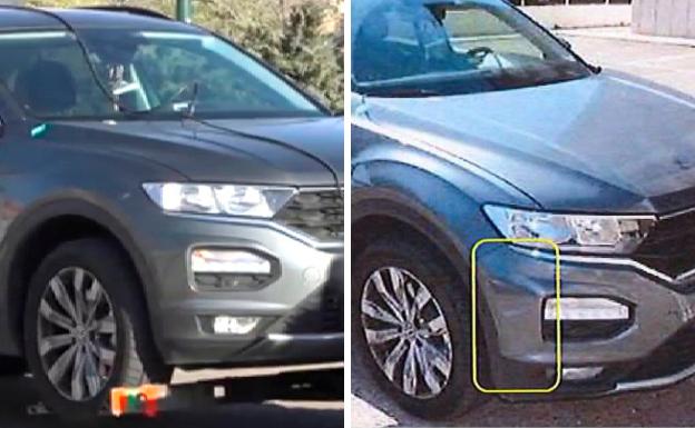 El coche de Óscar S. llegó a la Guardia Civil sin la abolladura que se muestra en el informe