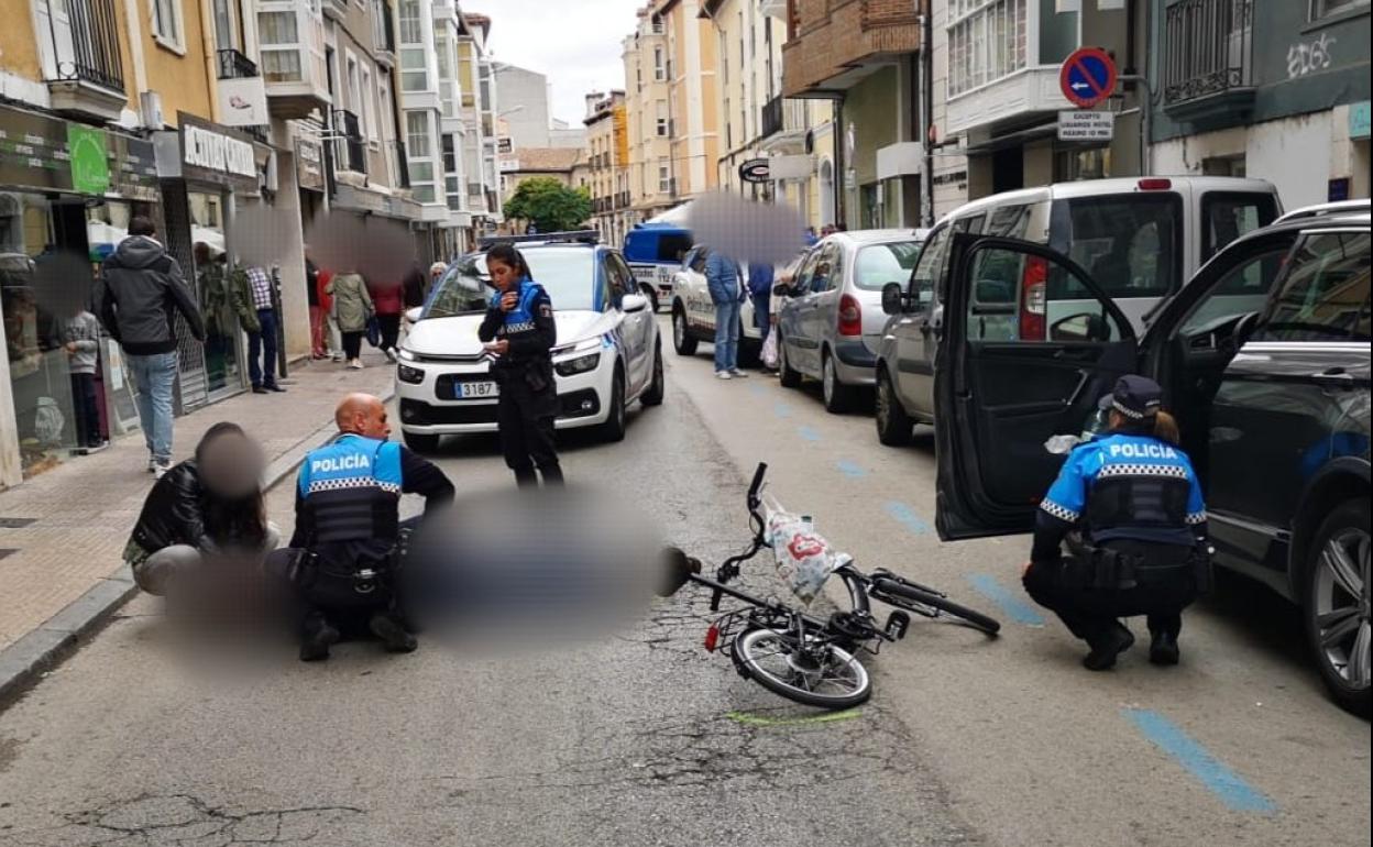 La Policía atiende al ciclista herido en Burgos 