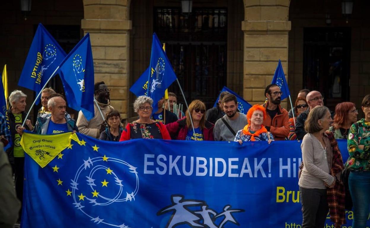 Marian Rocandio ha participado en la marcha a Bruselas.