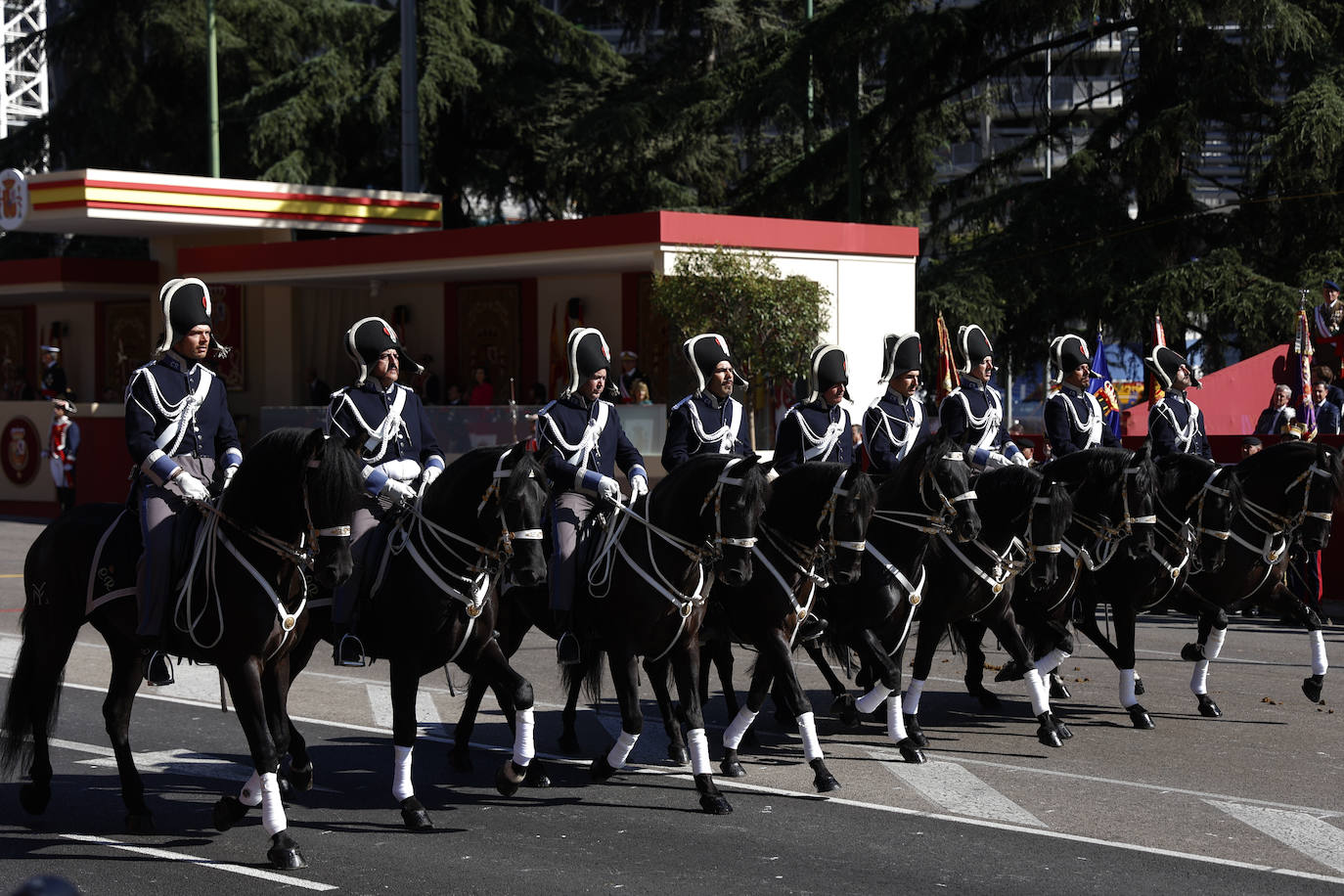 Integrantes del cuerpo de caballería de las Fuerzas Armadas.