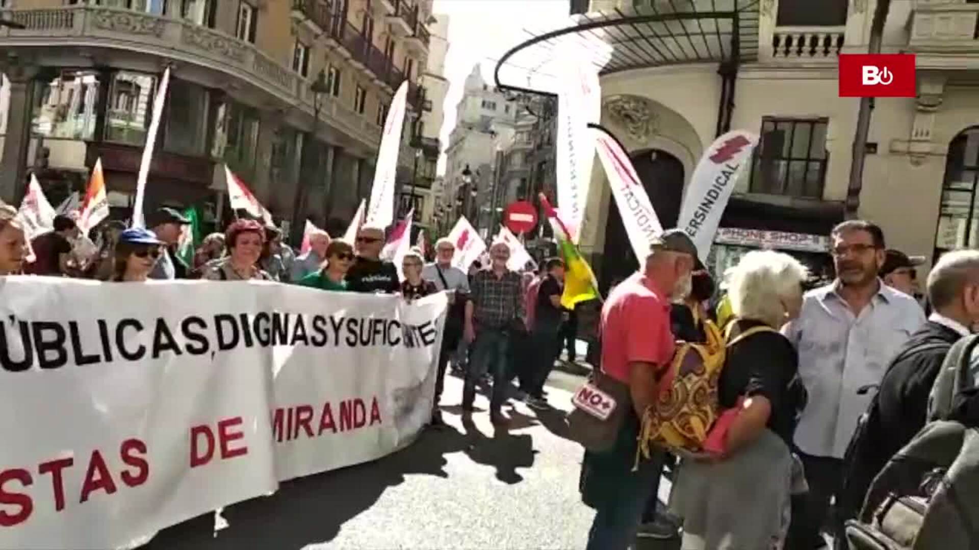 Los pensionistas de Miranda se manifiestan en Madrid