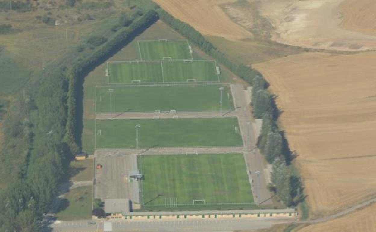 Imagen aérea de los campos de Pallafría. 