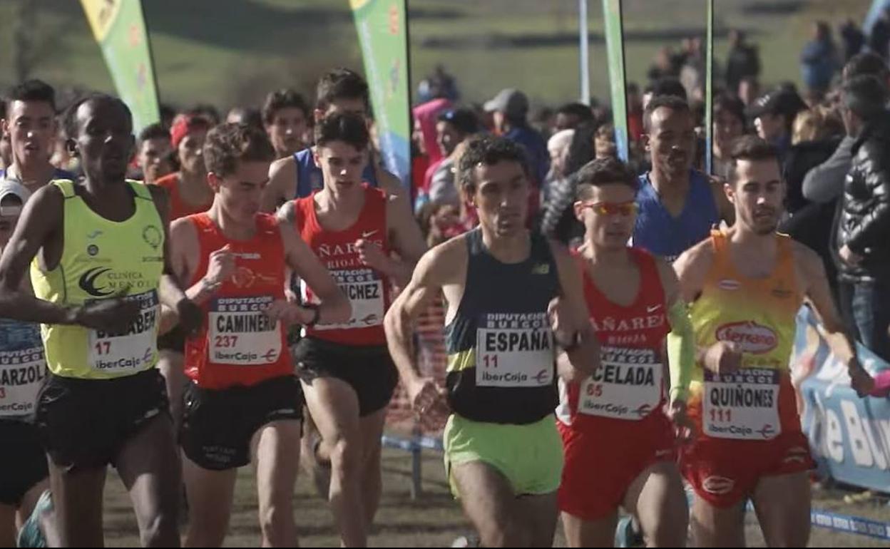 Jesús España corriendo una de las ediciones del Cross Atapuerca