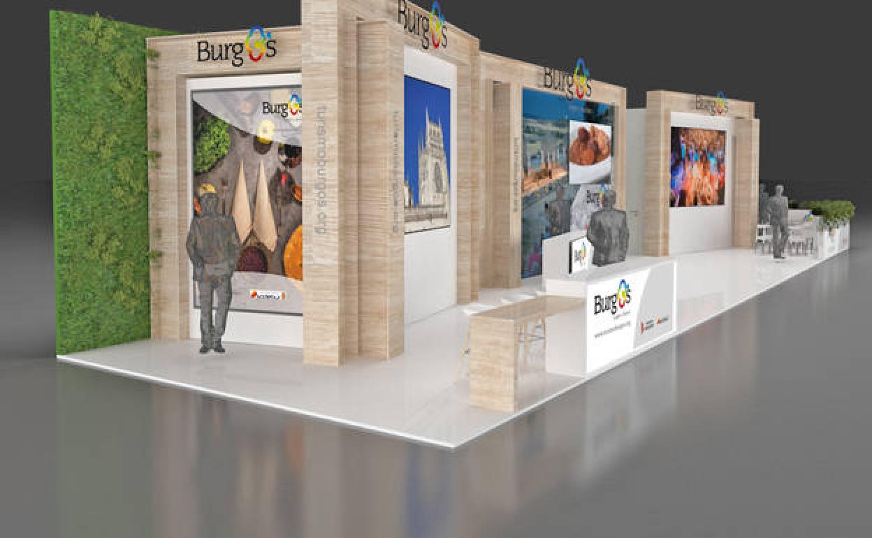 Recreación del stand de Burgos en Intur 2022. 