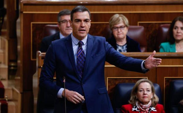 El presidente del Gobierno, Pedro Sánchez, en la sesión de Control al Gobierno de este miércoles en el Congreso.