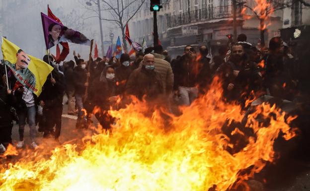 Imagen de los incidentes en París.