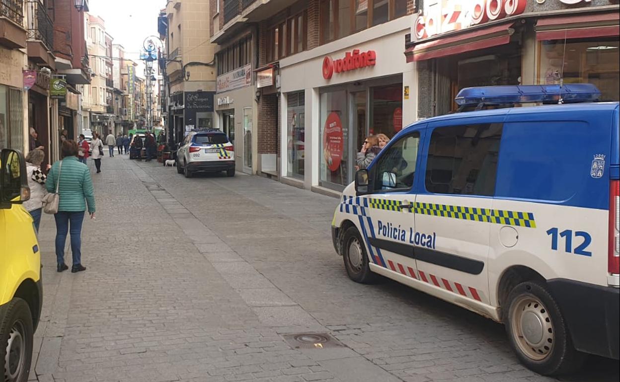 Una de las calles del centro de Aranda que será controlada mediante la lectura de matrículas. 