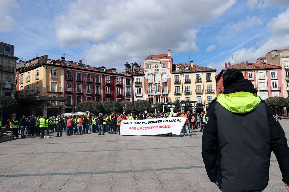 Protesta de los trabajadores de Urbaser en Burgos