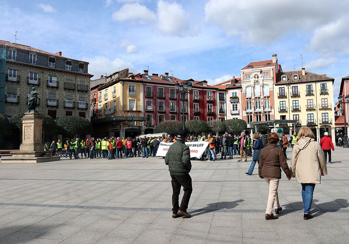 Protesta de los trabajadores de Urbaser en Burgos