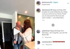 Bruce Willis el día de su 68 cumpleaños en un vídeo compartido por Demi Moore.